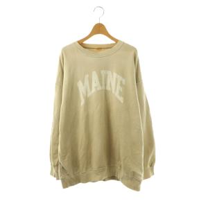 MAINE vintage スウェット トレーナー ロゴ F ベージュ /DF OS
