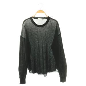 25SS New シアーワッフルTシャツ カットソー ブラック /DF OS