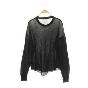 EVERYDAY I LIKE 25SS New シアーワッフルTシャツ カットソー ブラック /DF OS