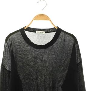 EVERYDAY I LIKE 25SS New シアーワッフルTシャツ カットソー ブラック /DF OS