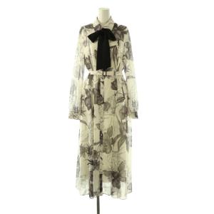 24AW リボン付ロゴワンピース 38 アイボリー マルチカラー /DO OS