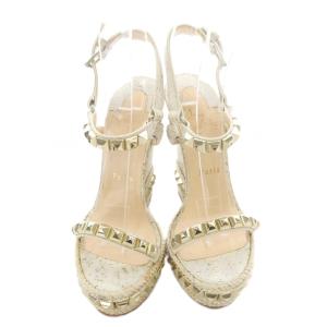Christian Louboutin CATACLOU 140 ウエッジソール サンダル 37 ベージュ