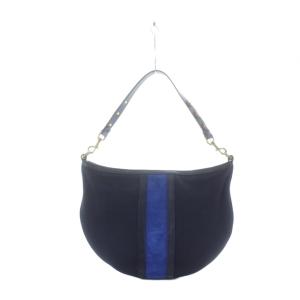 TORY BURCH Semi-Circle Lilium Hobo ショルダーバッグ ネイビー 青 緑 ワンハンドル 花柄