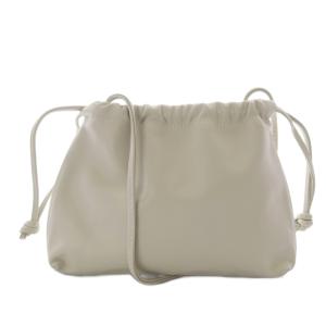 Deuxieme Classe レザーポーチショルダーバッグ ワンショルダー 巾着 ホワイト /YO16
