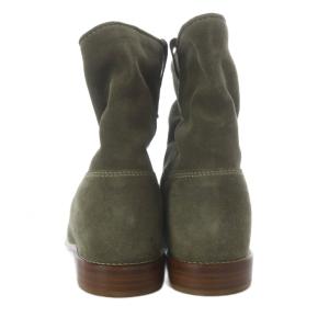 ISABEL MARANT ETOILE ウエスタンブーツ ショート フラット スエード 38 カーキ /YO10