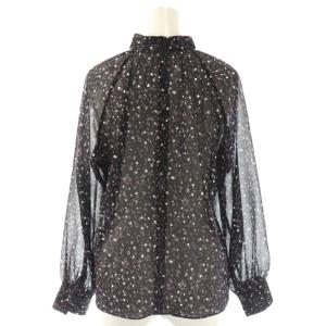 theory luxe 24AW EVERGLADES PRT PAMILA ブラウス 総柄 S32 ブラック マルチカラー /ES