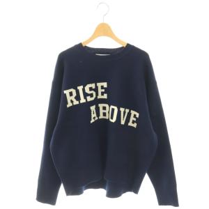 24AW RISE ABOVE ロゴニット セーター F ネイビー ホワイト /ES OS