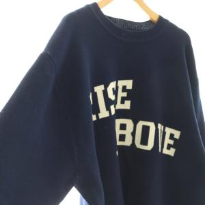 JOURNAL STANDARD relume 24AW RISE ABOVE ロゴニット セーター F ネイビー ホワイト /ES OS