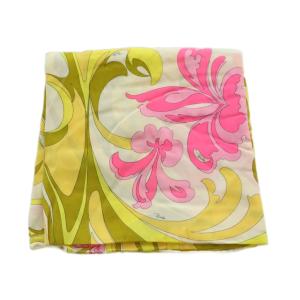 Emilio Pucci 総柄シルクスカーフ 黄色 ピンク オフホワイト /MI OS SH
