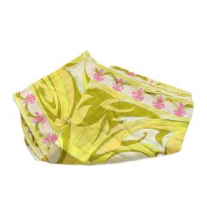 Emilio Pucci 総柄シルクスカーフ 黄色 ピンク オフホワイト /MI OS SH