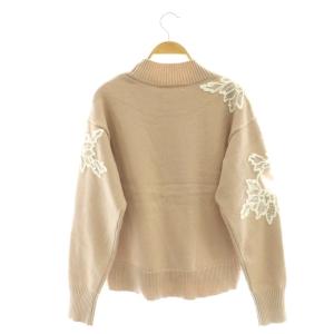 Apuweiser-riche 25AW フェザーレーストリムプルオーバー ニット セーター 2 ピンクベージュ /DF OS
