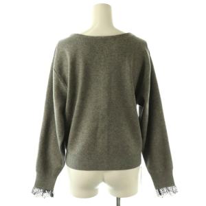 Apuweiser-riche 25AW レースレイヤード前後2WAYニットアップ カーディガン スカート ロング タイト 1 グレー