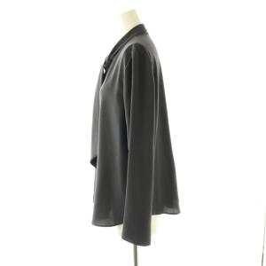 theory luxe HEAVY PEARL RYNA ボウタイブラウス 長袖 40 グレー /MY OS