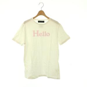 HAPPY PLUS STORE別注 HELLO Tシャツ カットソー ロゴ M 白 ピンク /CX OS