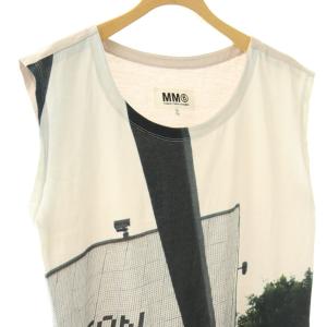 MM6 Maison Margiela プリントノースリーブカットソー タンクトップ S グレージュ マルチカラー /DO OS