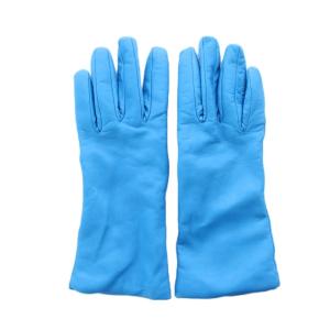 LEATHER GLOVES レザーグローブ 手袋 21cm ターコイズ 無地 /RI OS