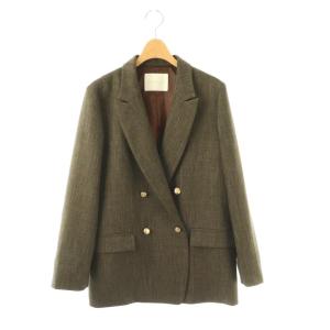 25AW シャークスキンピークドラペルジャケット テーラード 総裏地 F カーキブラウン /DO OS