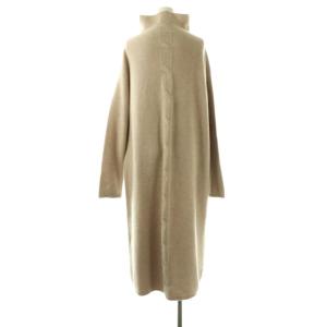 S Max Mara ウール カシミヤ ハイネック ニット ワンピース 長袖 ロング L ライトベージュ /NR OS