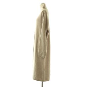S Max Mara ウール カシミヤ ハイネック ニット ワンピース 長袖 ロング L ライトベージュ /NR OS