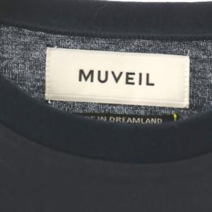 MUVEIL すずらん Tシャツ カットソー 半袖 36 ダークネイビー 緑 白 /ES OS