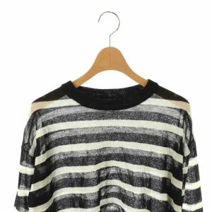L'Appartement 24SS Border Sheer Knit ボーダーシアーニット セーター 長袖 ブラック /MY OS