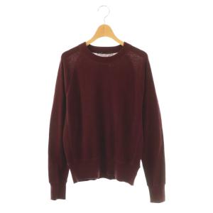 24AW NEWスウェットライクニット セーター 長袖 クルーネック F ワイン /MY OS