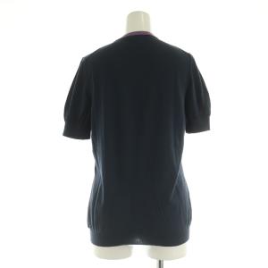 Salvatore Ferragamo 半袖 コットンニット リボン ガンチーニ L ネイビー /MY OS