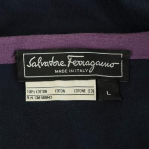 Salvatore Ferragamo 半袖 コットンニット リボン ガンチーニ L ネイビー /MY OS