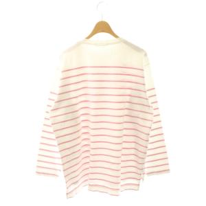 45rpm バスク縞の908Tシャツ カットソー 長袖 ボーダー柄 バイカラー 2 白 ホワイト ピンク 50570012