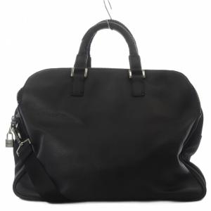 ボストンバッグ ハンドバッグ ショルダーバッグ 2way レザー ブラック /YO29