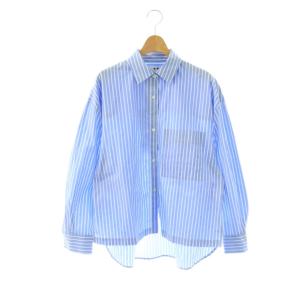 25SS Broad stripe loose shirt シャツ ブラウス ストライプ XS 水色 白