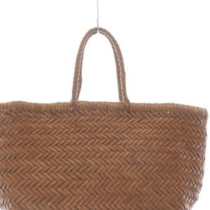DRAGON MINI FLAT GORA レザー メッシュ バッグ ブラウン