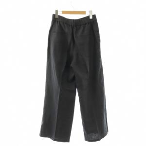 SLOBE IENA 25SS リネン混イージースラックス ワイドパンツ タック 38 チャコールグレー /MY OS