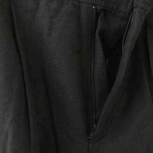 SLOBE IENA 25SS リネン混イージースラックス ワイドパンツ タック 38 チャコールグレー /MY OS