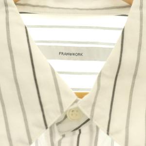 Framework ストライプ 長袖 シャツ ブラウス オーバーサイズ 白 グレー /CX OS