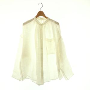 Linen Gauze オーバーサイズシャツ 長袖 リネン オフホワイト /HK OS