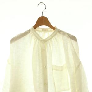 IENA Linen Gauze オーバーサイズシャツ 長袖 リネン オフホワイト /HK OS