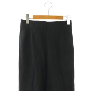 Spick&Span 25SS リネンフレアスカート ロング フレア 38 ブラック /MY OS