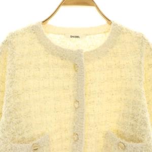SNIDEL 24AW ラメツイードニットカーディガン F アイボリー /MY OS