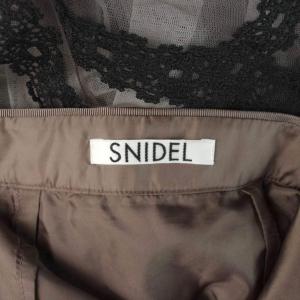 SNIDEL チュールエンブロイダリースカート 0 茶 ブラウン レース装飾 /AB OS