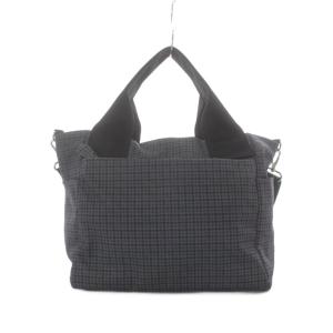PAPILLONNER イア ear ×sampo 樹脂パーツ 2WAYバッグ ハンド ショルダー 千鳥格子チェック柄 花柄 ネイビー