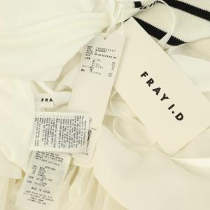 FRAY I.D 24SS ニットコンビタックティアードワンピ ワンピース ロング ノースリーブ ボーダー ONE ホワイト