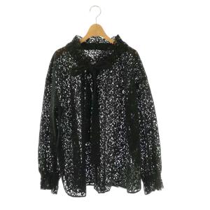 25AW lace BL ブラウス 長袖 レース ブラック /DO OS