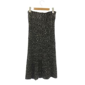 DES PRES 24AW アルパカミックススラブ フレアミディスカート ニット ロング F ブラック /HK OS