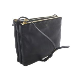CELINE トリオ ラージ ショルダーバッグ ブラック