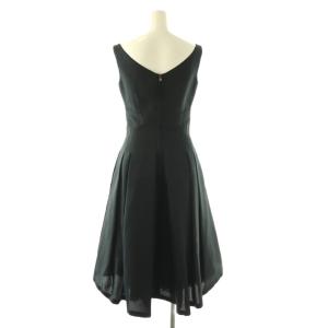 FOXEY BOUTIQUE 裾レースノースリーブワンピース シルク 38 ブラック 34169