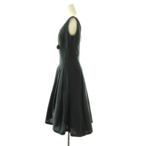 FOXEY BOUTIQUE 裾レースノースリーブワンピース シルク 38 ブラック 34169