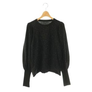 24AW スパングルニット カットソー 長袖 38 ブラック マルチカラー /DO OS SH