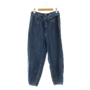 ベルト付きデニムテーパードパンツ ジーンズ ジッパーフライ 26R インディゴブルー /DO OS SH