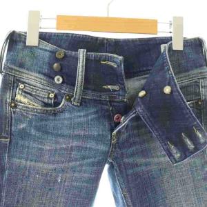 DIESEL ARCHIVE CHEROCK ローライズ フレアデニムパンツ ボタンフライ 25 ブルー /HK OS